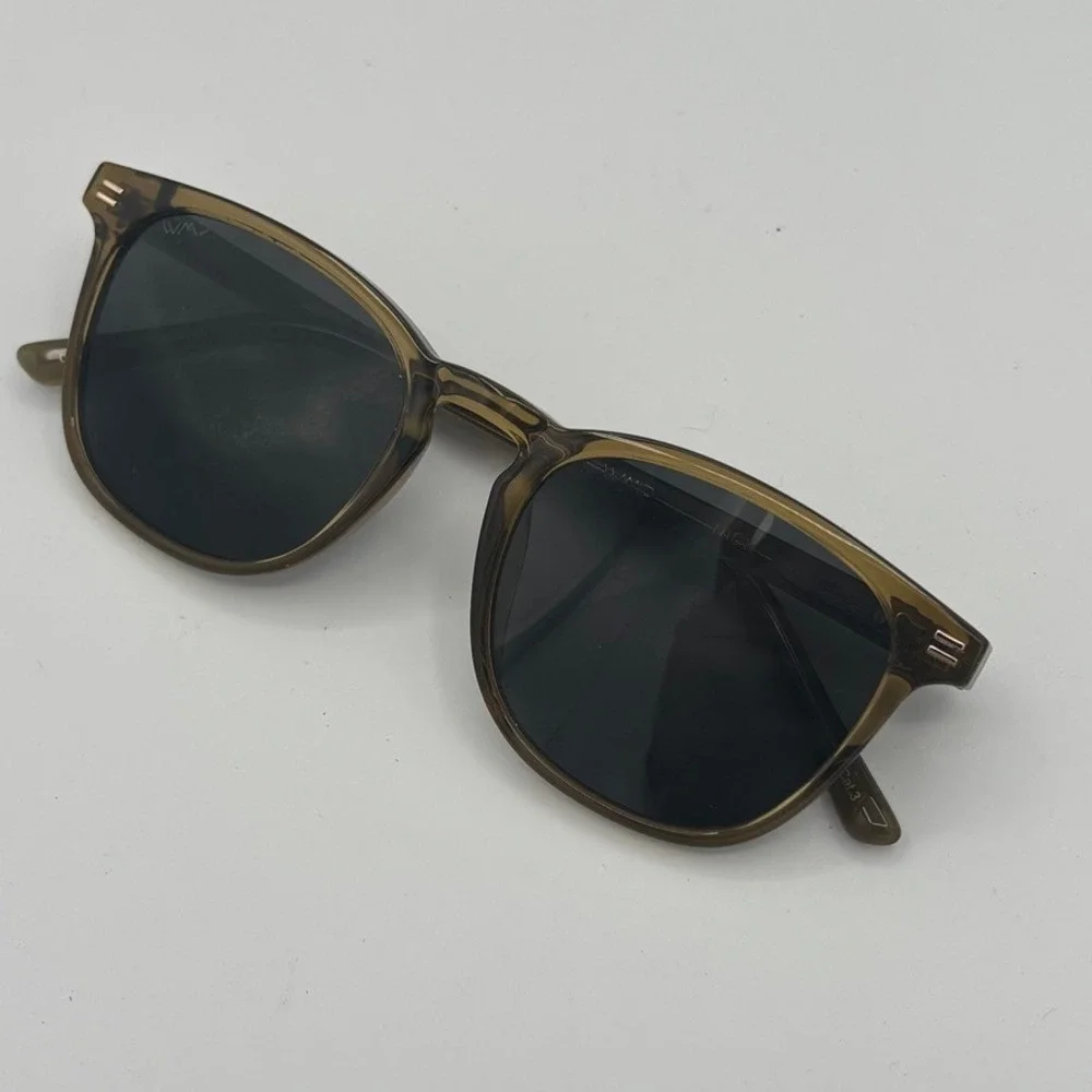 WMP Nick Sunglasses Crystal Olive Round Polarized Retro Eyewear - Picture 8 of 10